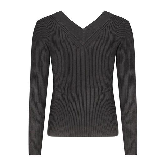 Black ribbed knit sweater