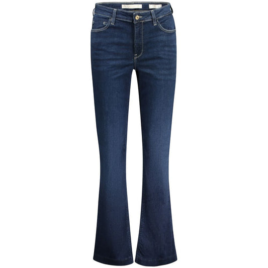 Blue jeans with flared legs