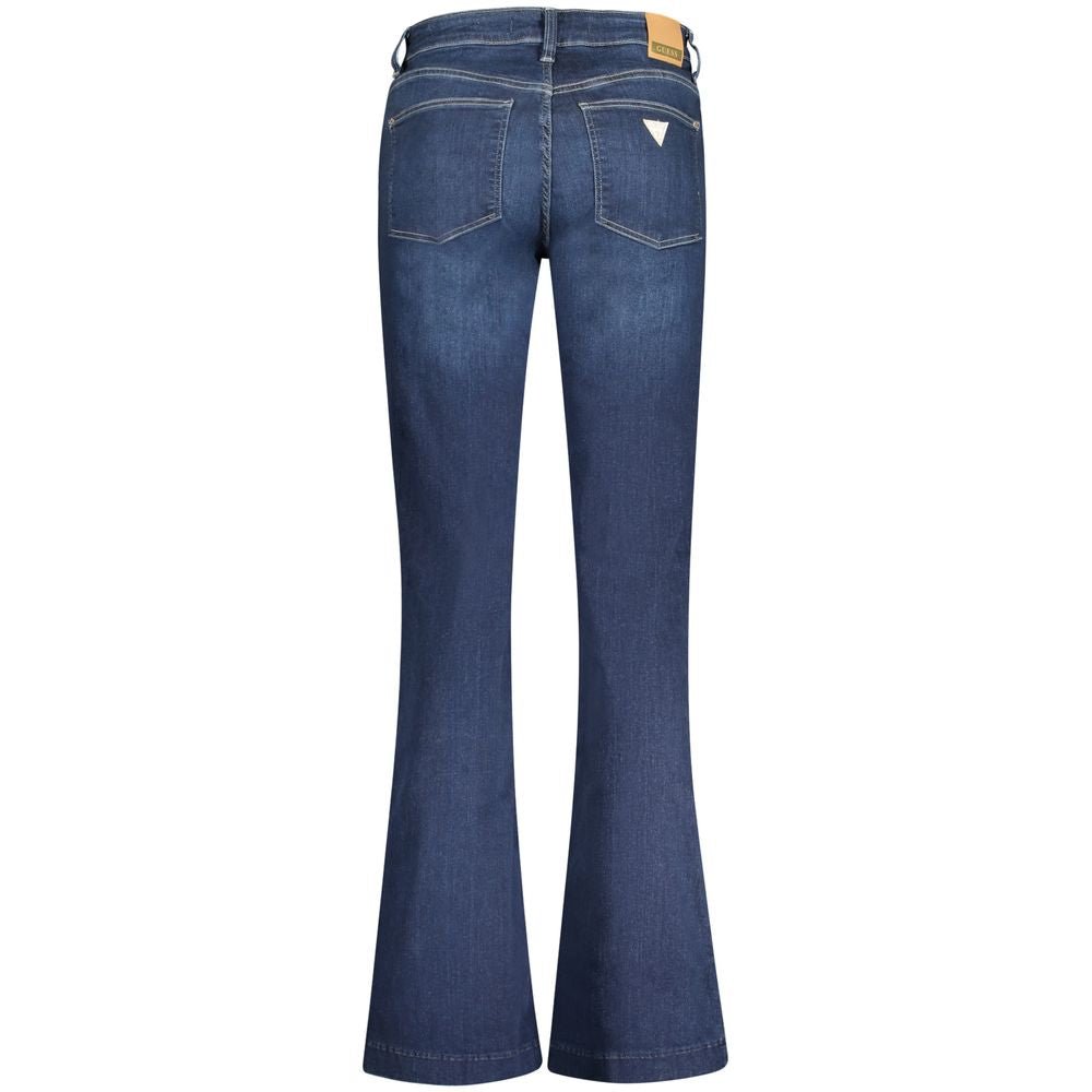 Pair of blue jeans with flared legs