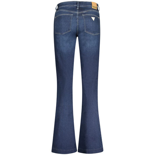 Pair of blue jeans with flared legs