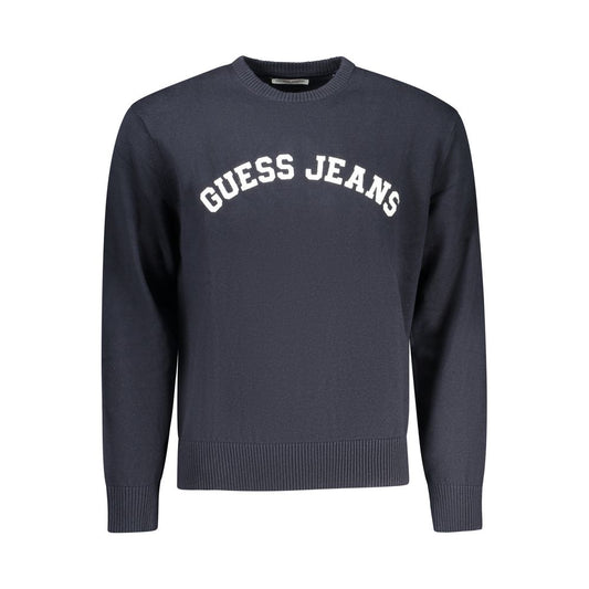 Blue sweater with white lettering