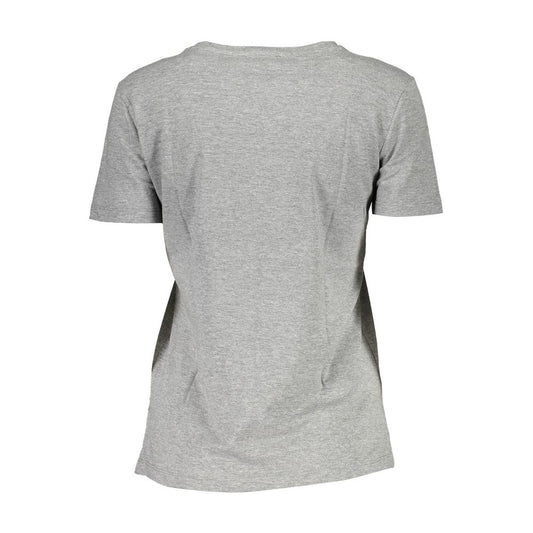 Grey short sleeved t-shirt on a mannequin torso