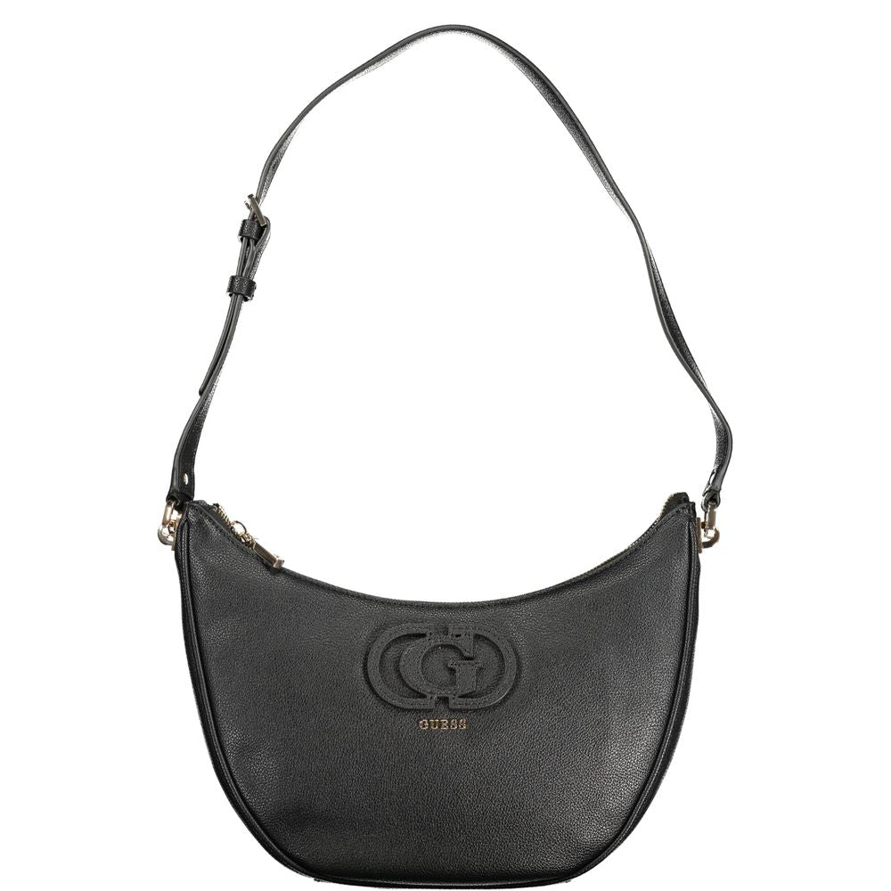 Black crossbody bag with logo on front