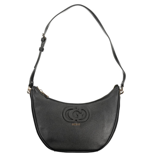 Black crossbody bag with logo on front