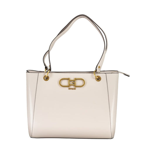 Pink leather handbag with gold hardware