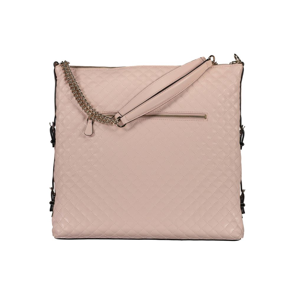 Pink quilted handbag with chain strap