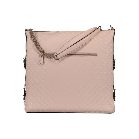 Pink quilted handbag with chain strap