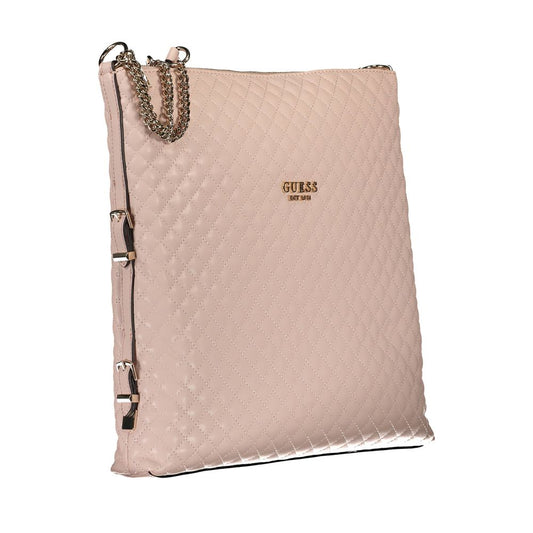 Pink quilted handbag with chain strap