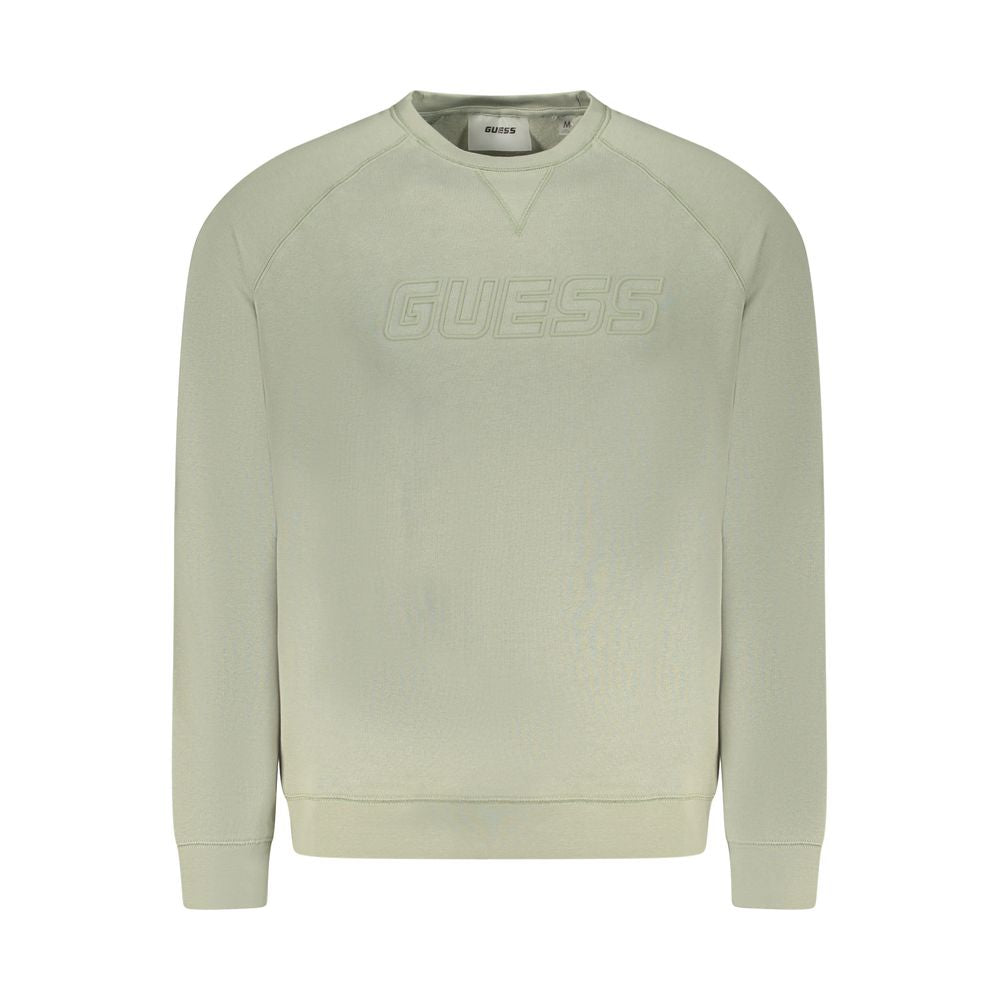 Tan sweatshirt with white logo on front