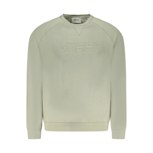 Tan sweatshirt with white logo on front