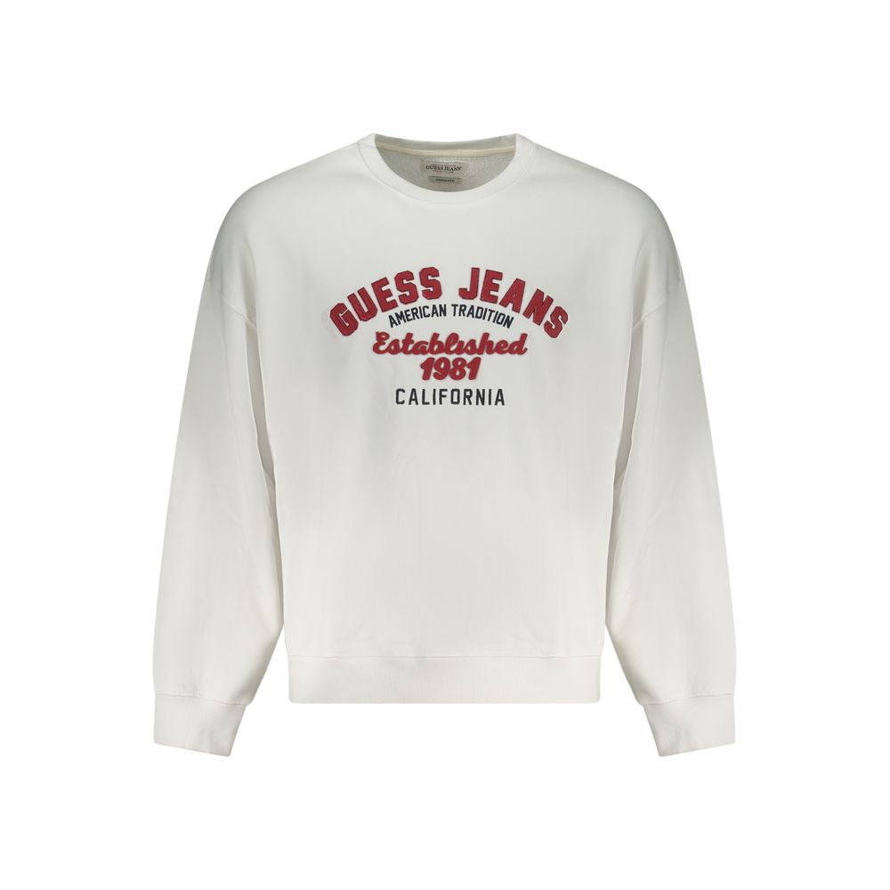 White sweatshirt with red lettering