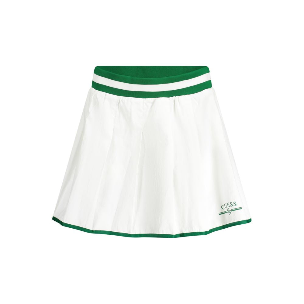 White skirt with green trim and stripes on sides