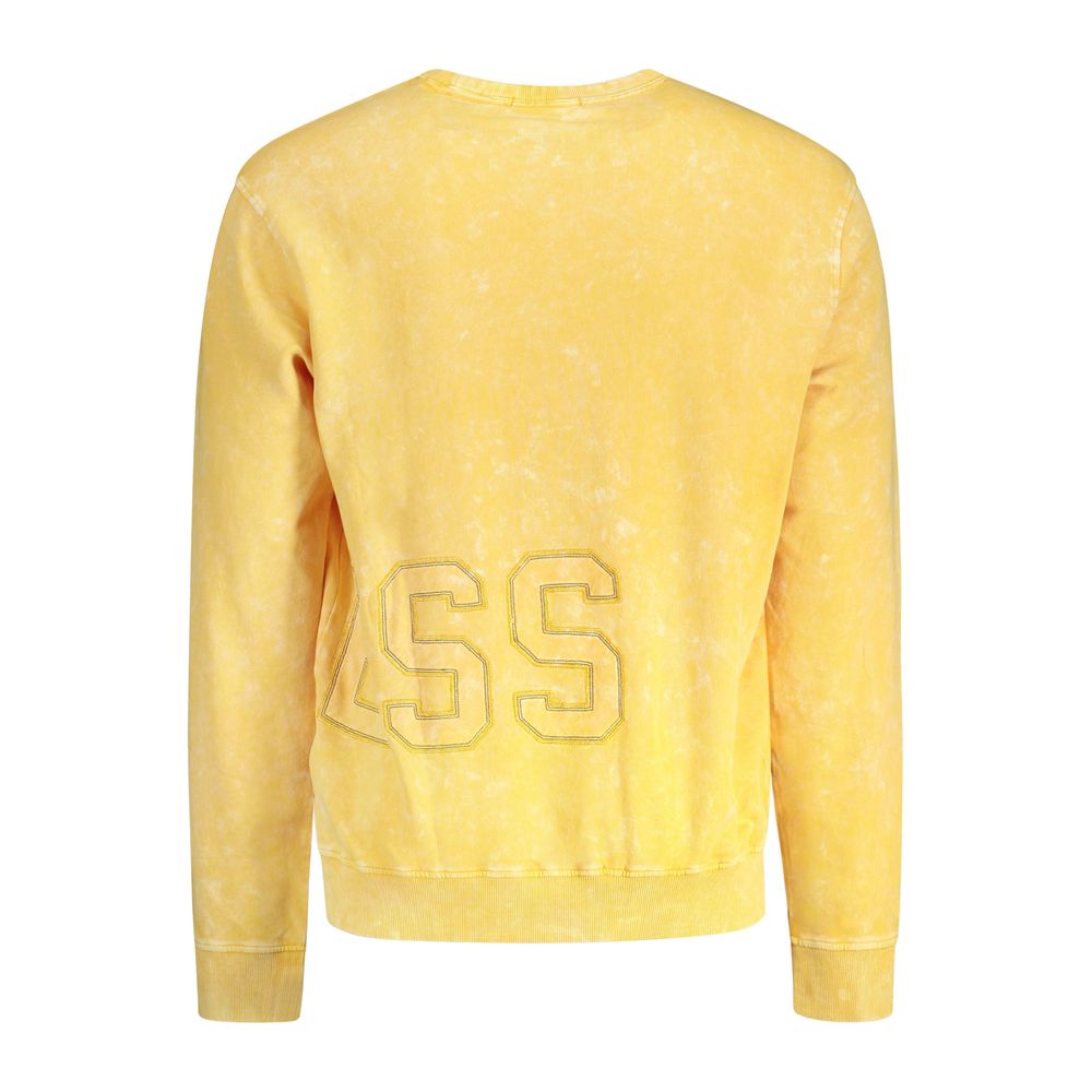 Yellow sweater with embroidered letters