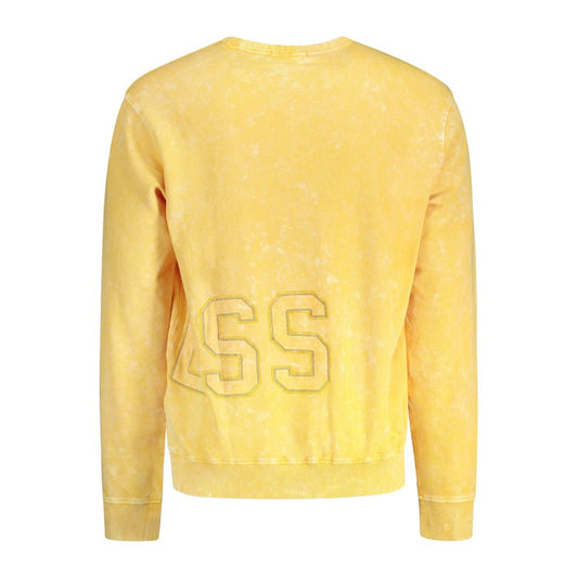 Yellow sweater with embroidered letters