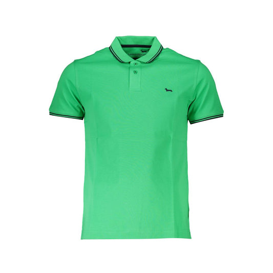 Green polo shirt with black trim