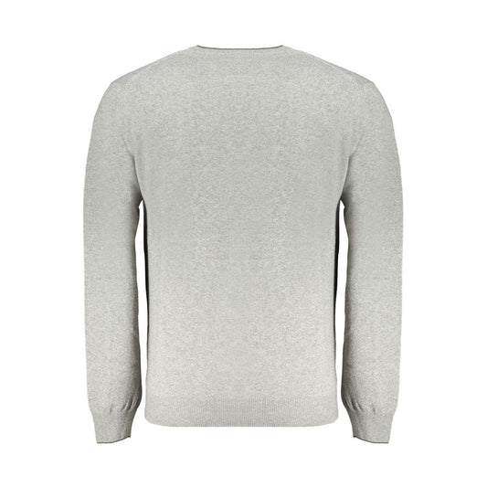 Long sleeve crew neck sweater in heather gray