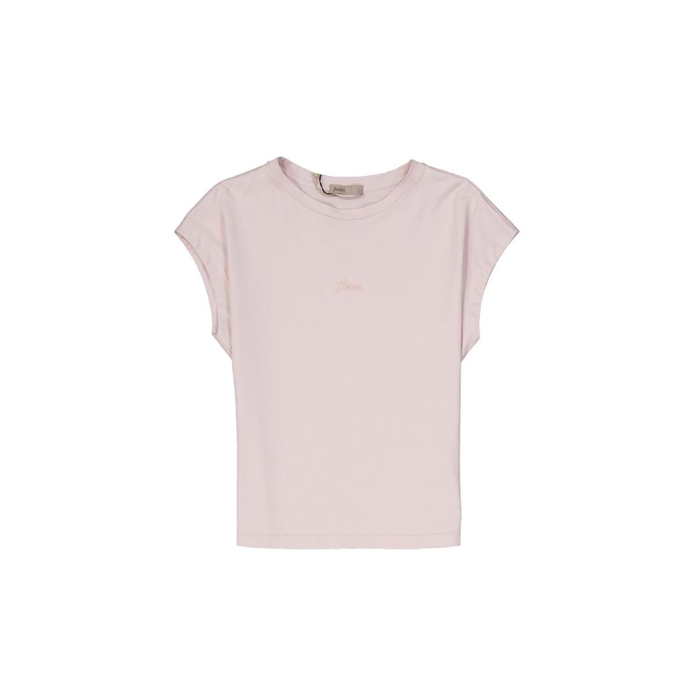 Short sleeved pink t-shirt on a mannequin