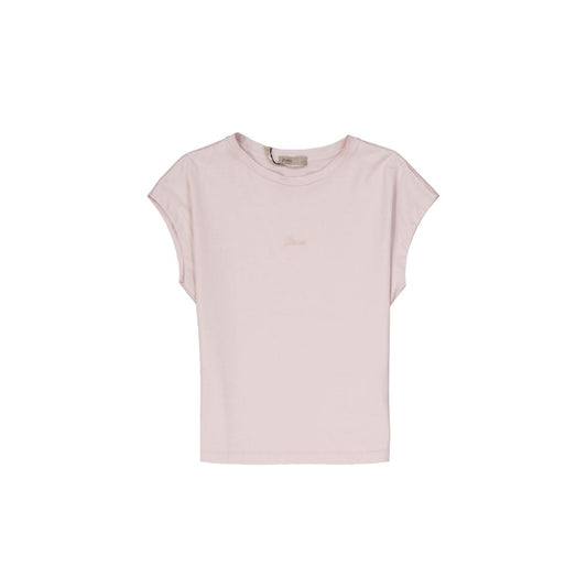 Short sleeved pink t-shirt on a mannequin