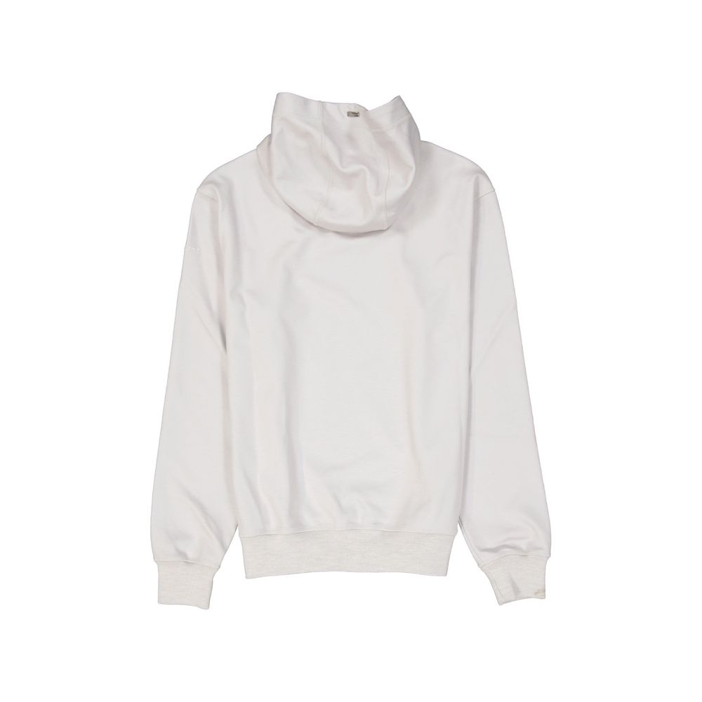 White hoodie with drawstring neckline