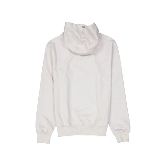 White hoodie with drawstring neckline
