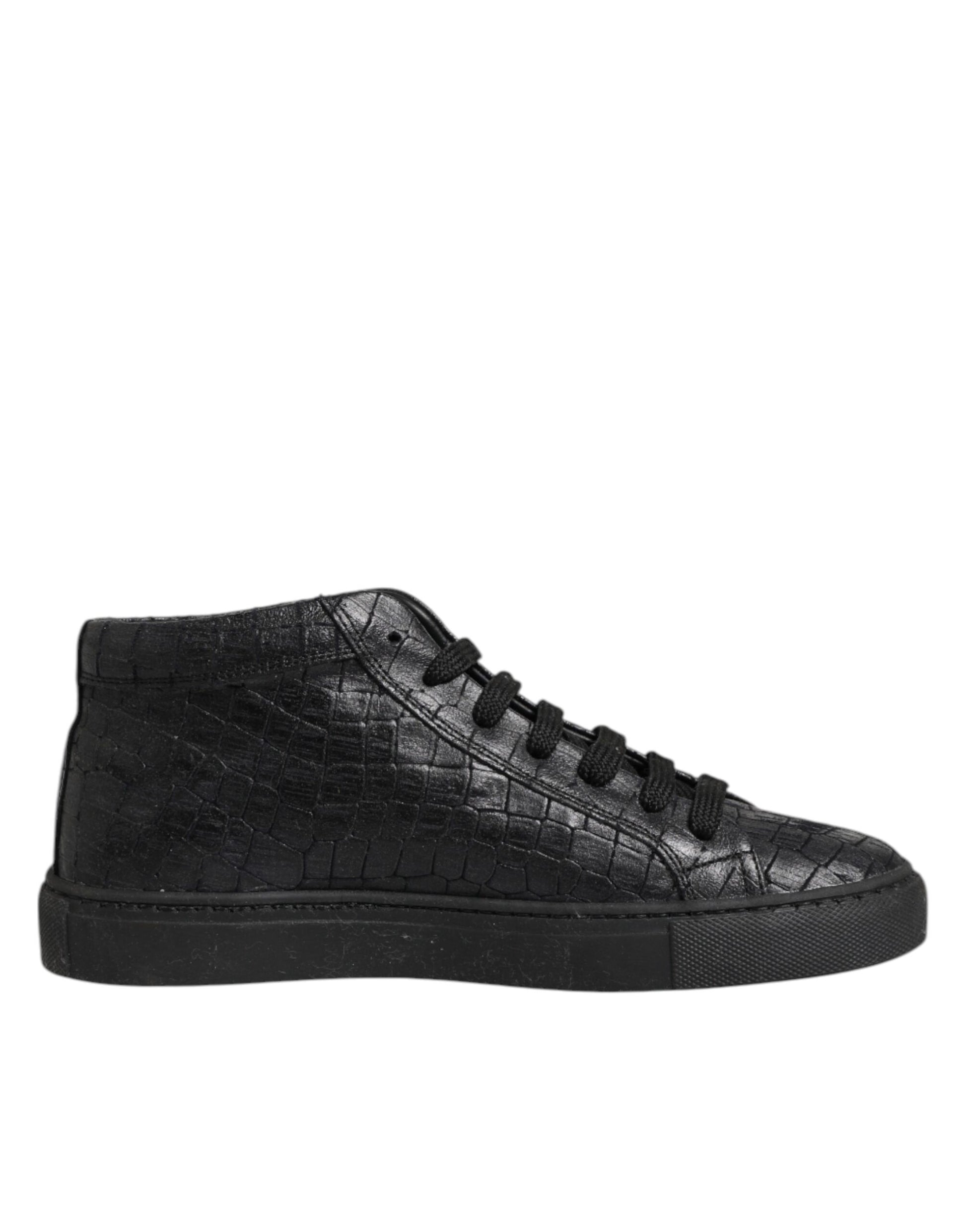 Black glittery sneaker with white sole