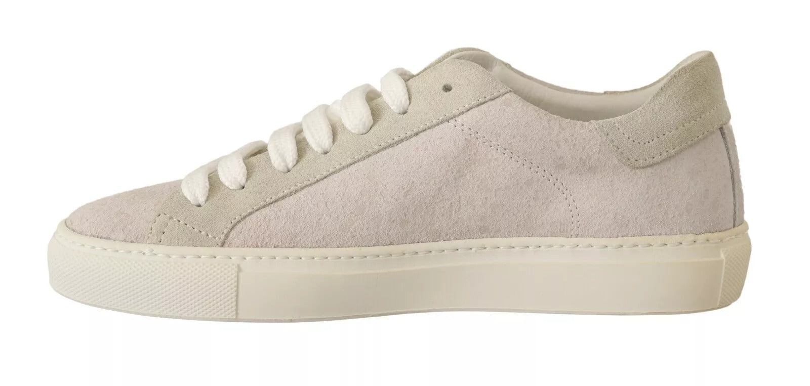 Pink sneakers with white laces