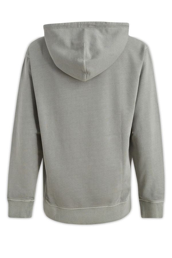 Grey hoodie with drawstrings