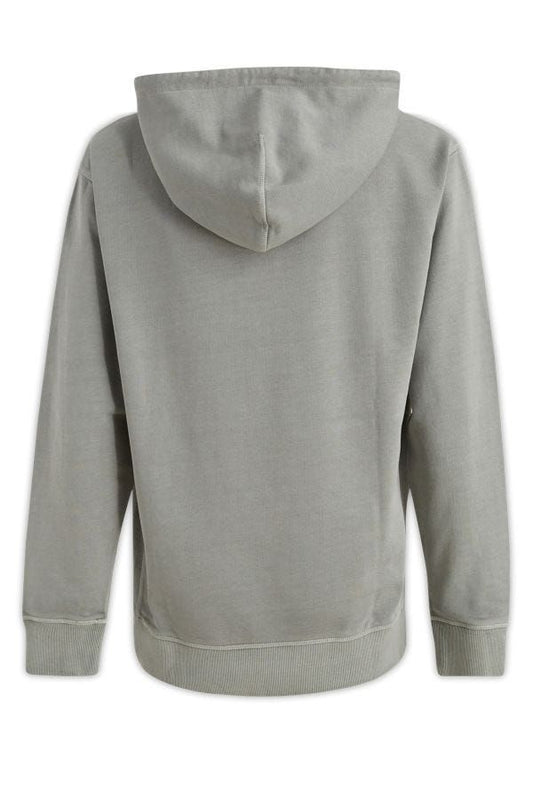 Grey hoodie with drawstrings
