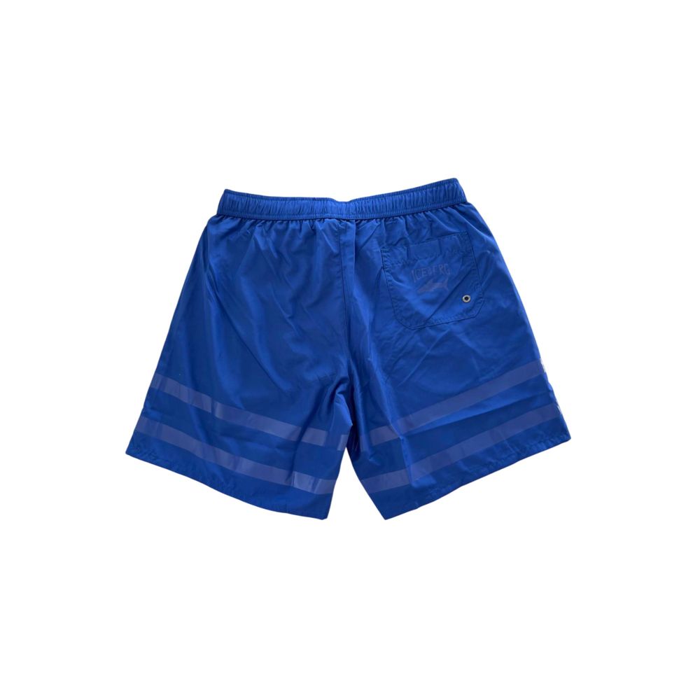 Blue shorts with white stripe on side