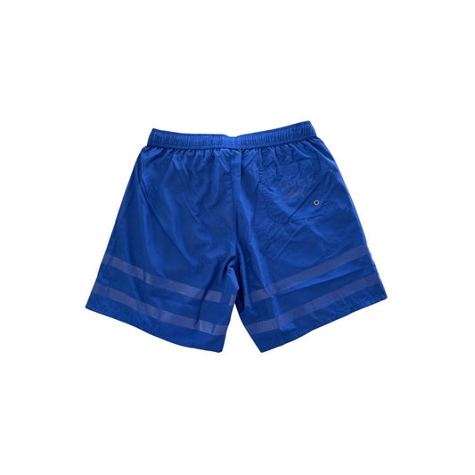 Blue shorts with white stripe on side