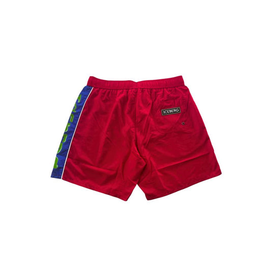 Red shorts with white trim
