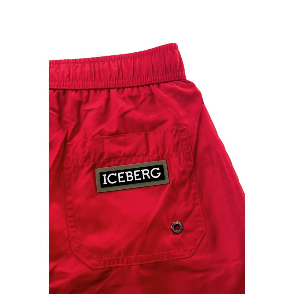Red shorts with a pocket on the front