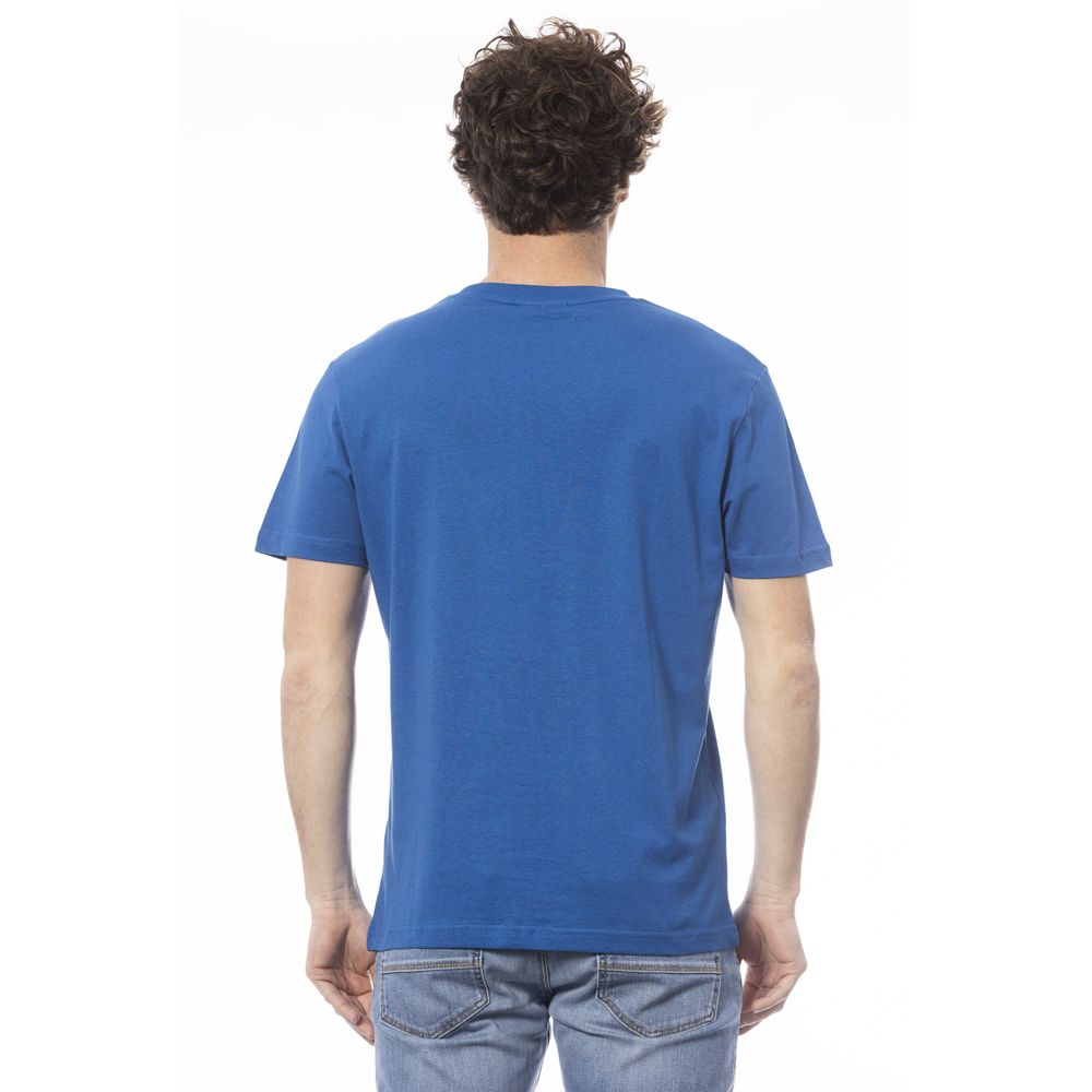 A blue cotton men's t-shirt