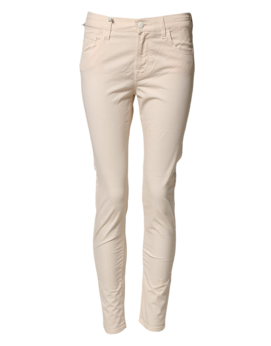 Pair of women's light beige skinny jeans