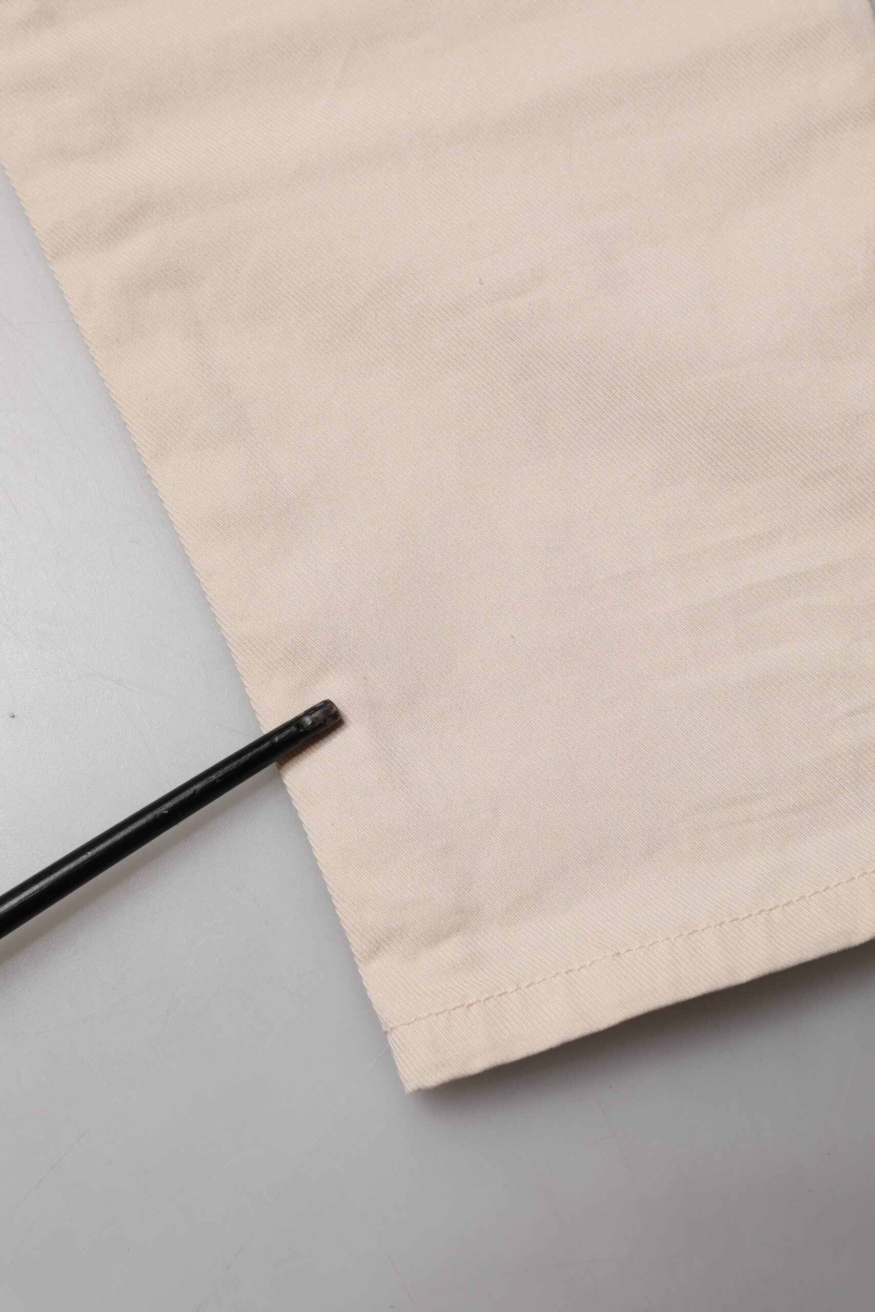 Tan fabric on table