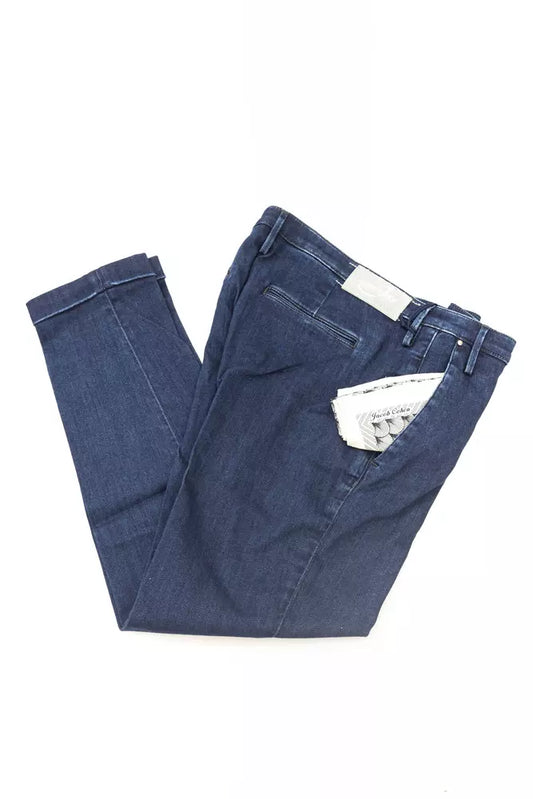 Pair of blue jeans on a white background