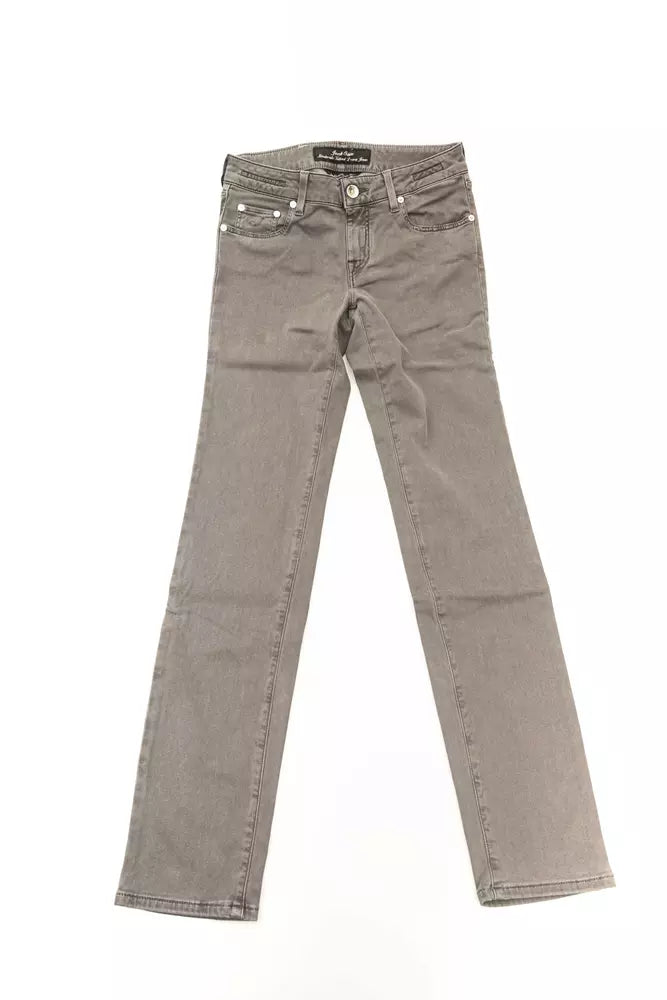 Pair of light grey denim jeans