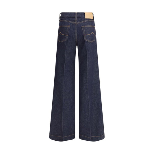 Pair of flared blue jeans