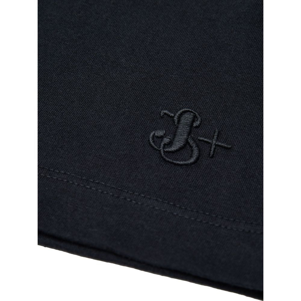 Black fabric with embroidered logo on sleeve