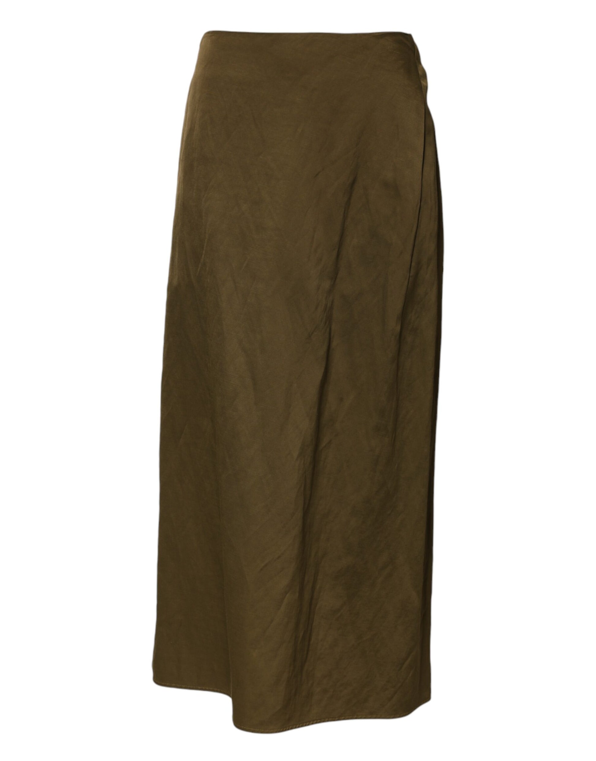 Long brown skirt with pleats