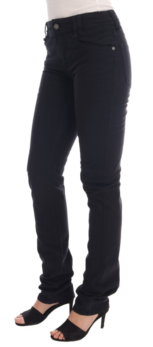 Pair of black skinny jeans on a model