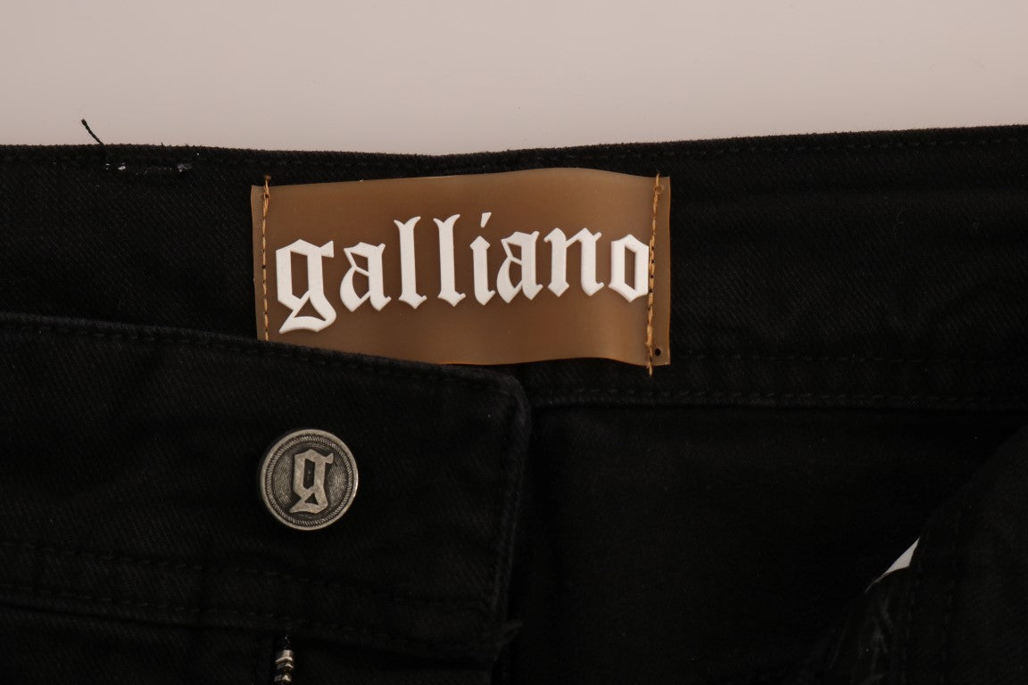 Pair of black jeans with a brown label that reads "Gallagher"