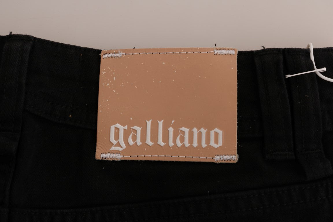 Brown label on black fabric with white lettering reading "Gallano"