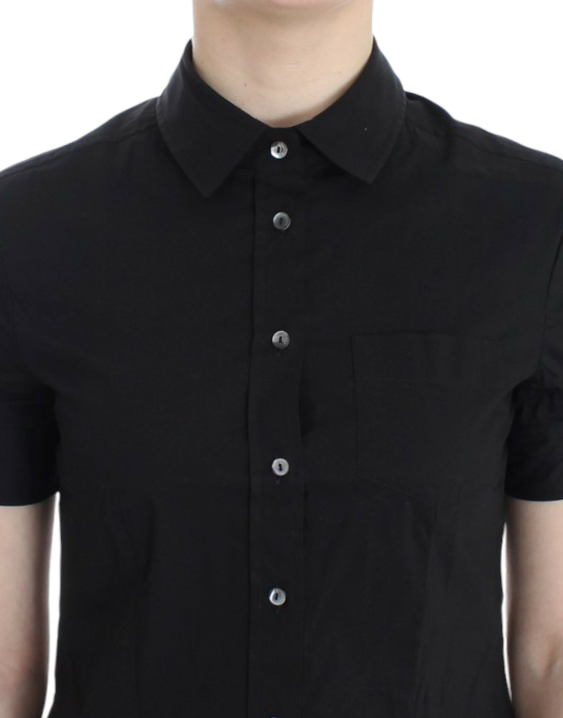 Black shirt with buttons down front