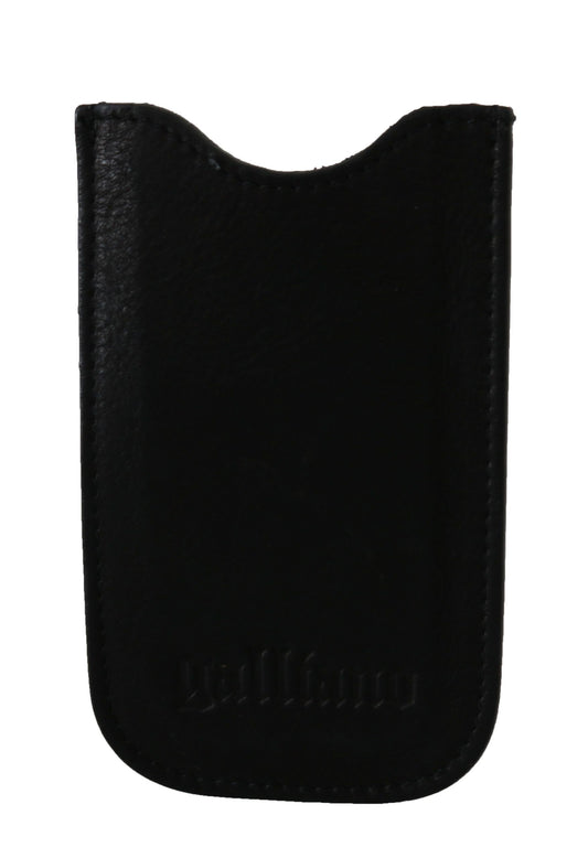 Black leather wallet with embossed logo