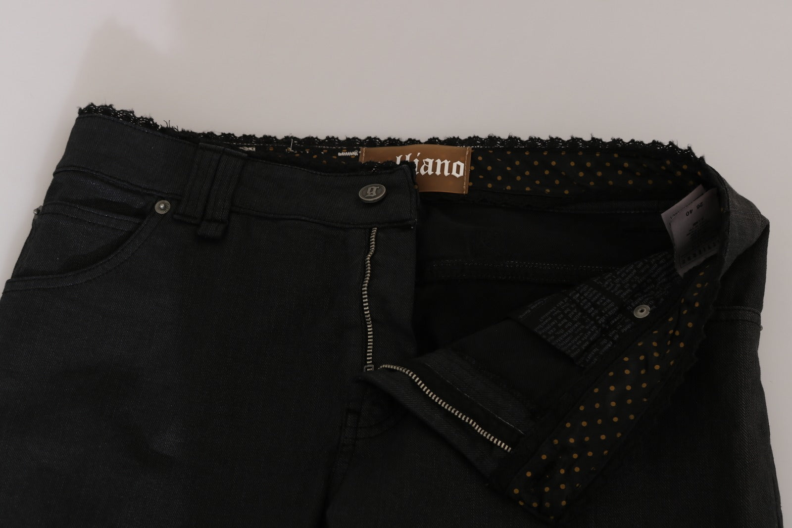 Pair of black jeans with zipper detailing