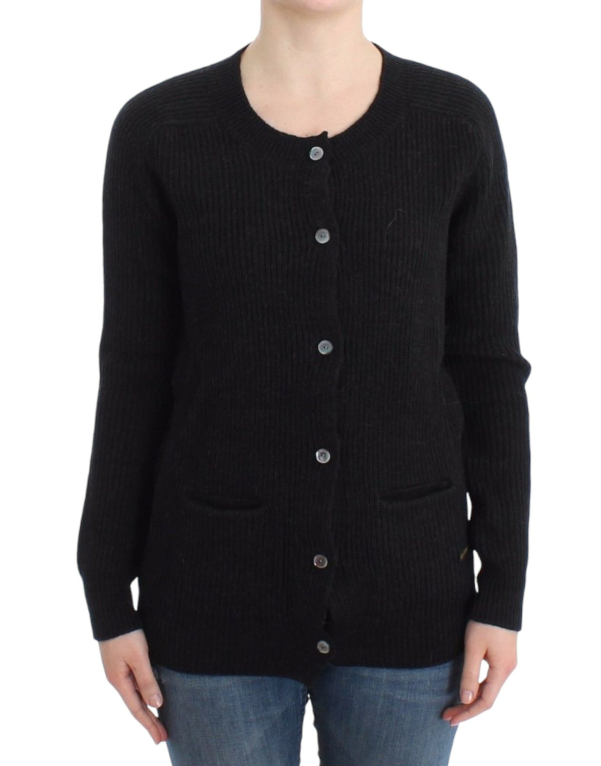 Black sweater with buttons on front