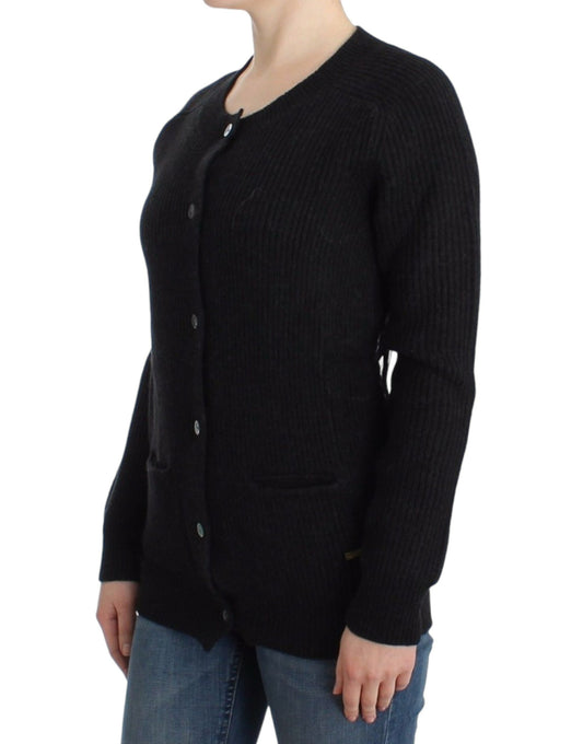 Woman wearing black sweater
