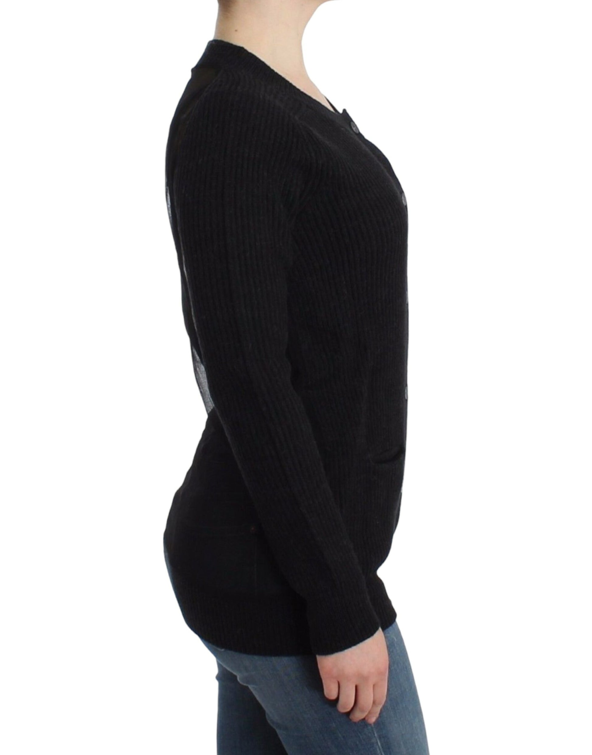 Woman wearing black sweater and jeans