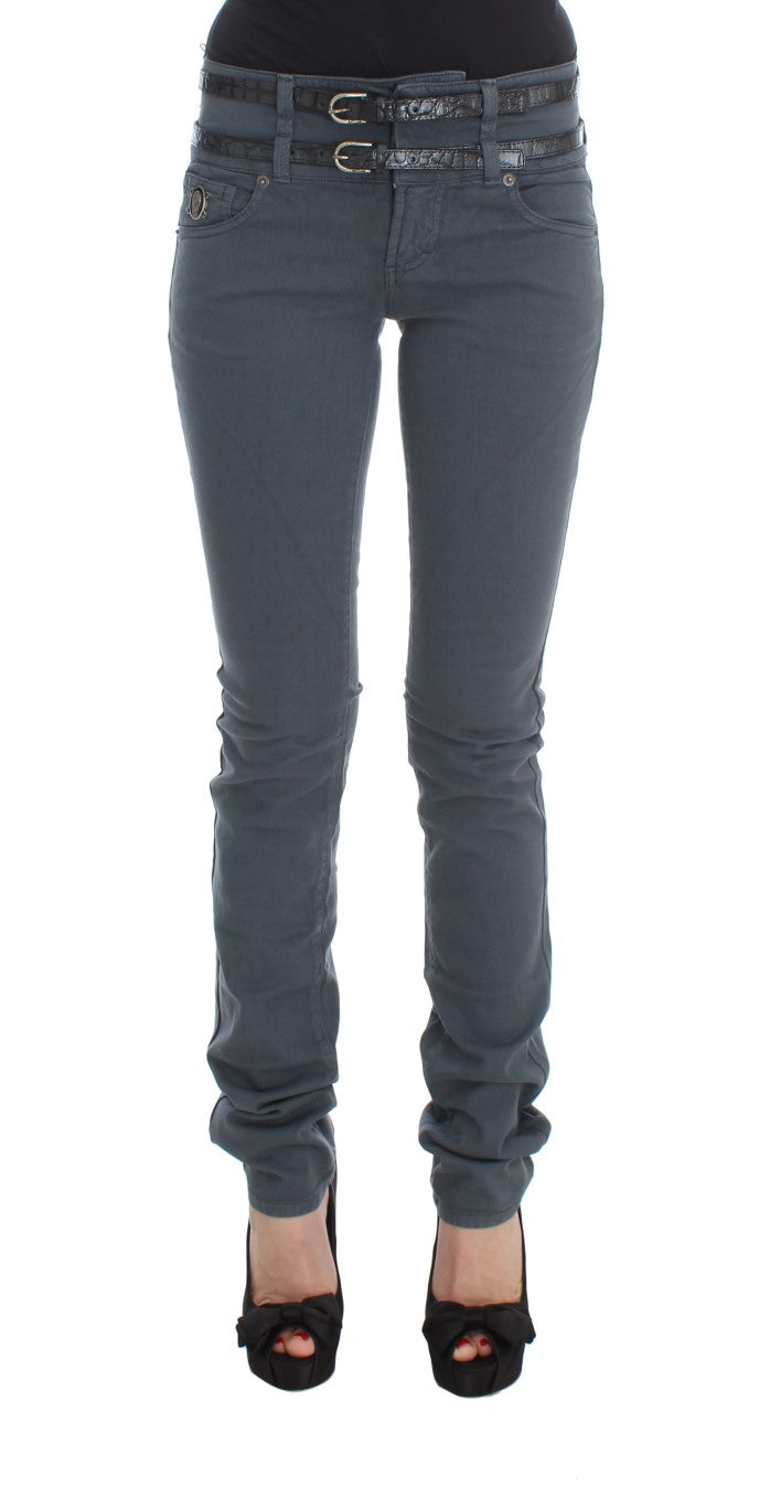 Pair of women's jeans with belt loops and zipper fly